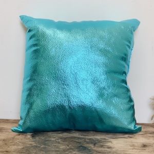 Metallic Blue Mini Throw Pillow